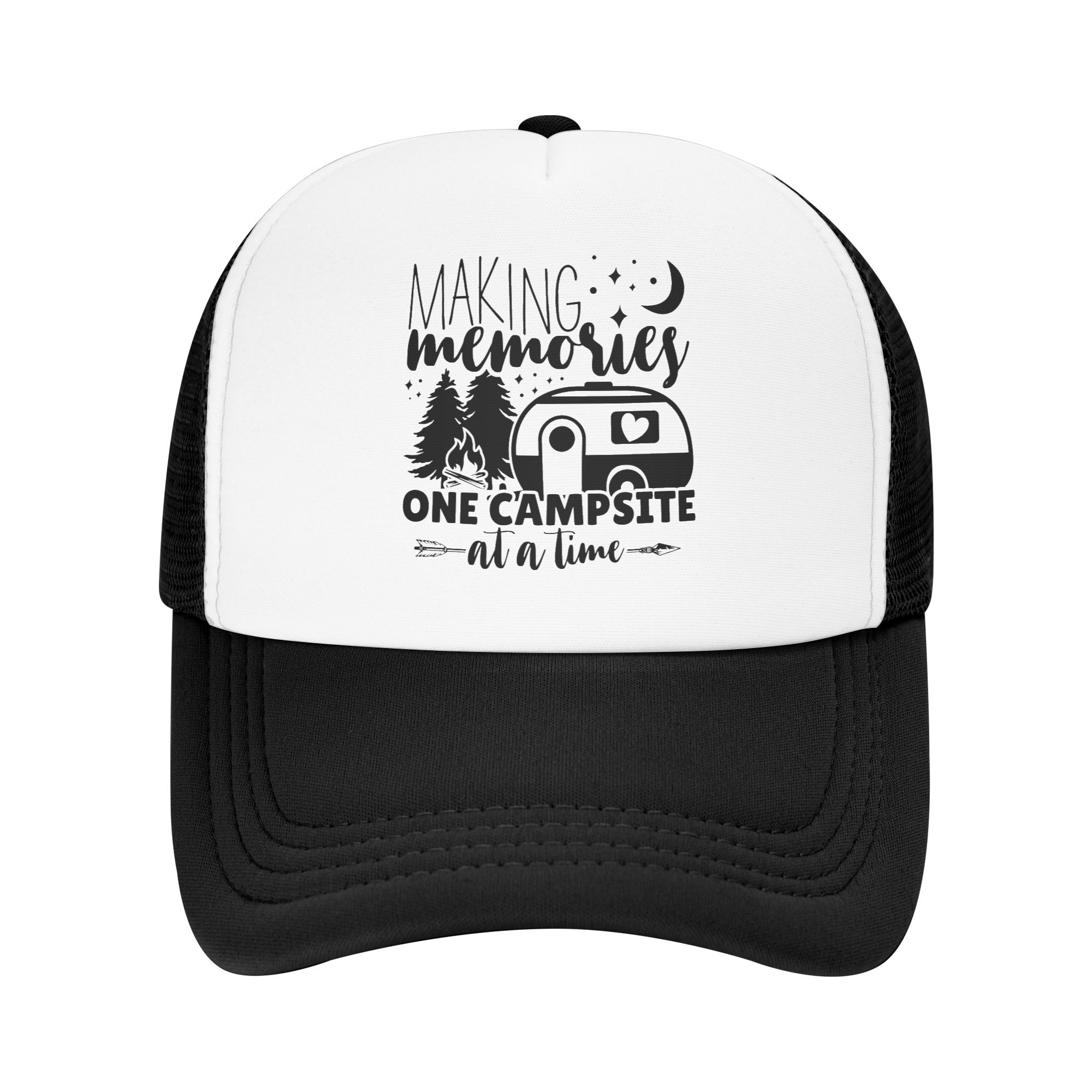 Outdoor Adventure Hat - Topi Trucker Happy Camper Klasik Unisex