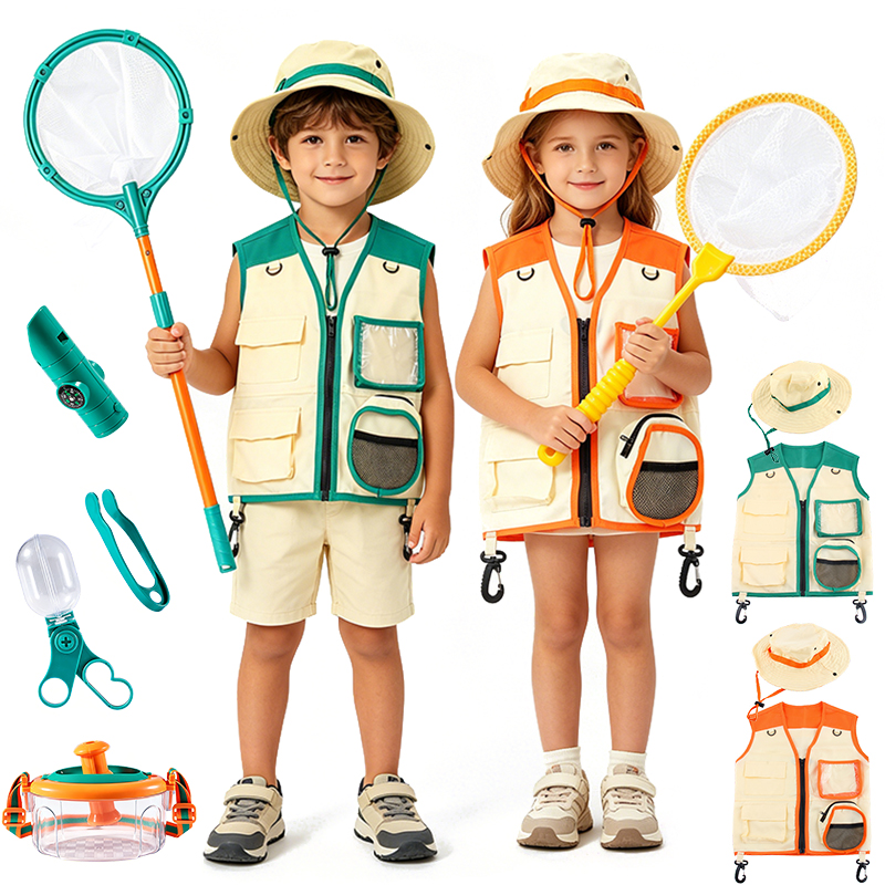 Outdoor Adventure Kit For Boys - Perlengkapan Petualangan Penjelajah Alam Topi Rompi