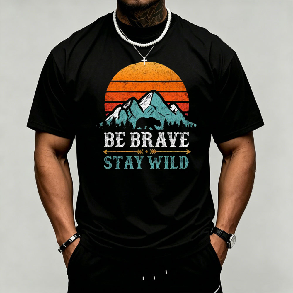 Kaos Pria Bergambar Beruang Gu - Outdoor Adventure Quotes Short ulasan dan harga
