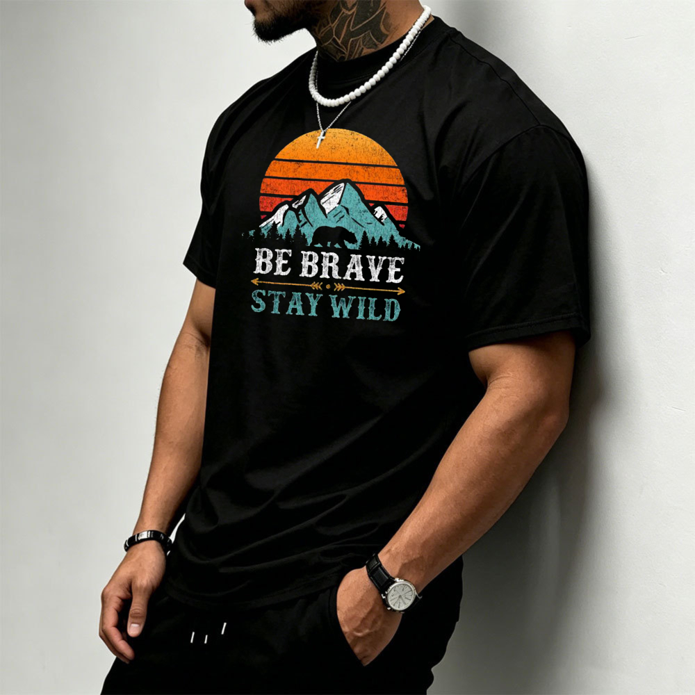 Kaos Pria Bergambar Beruang Gu - Outdoor Adventure Quotes Short ulasan dan harga