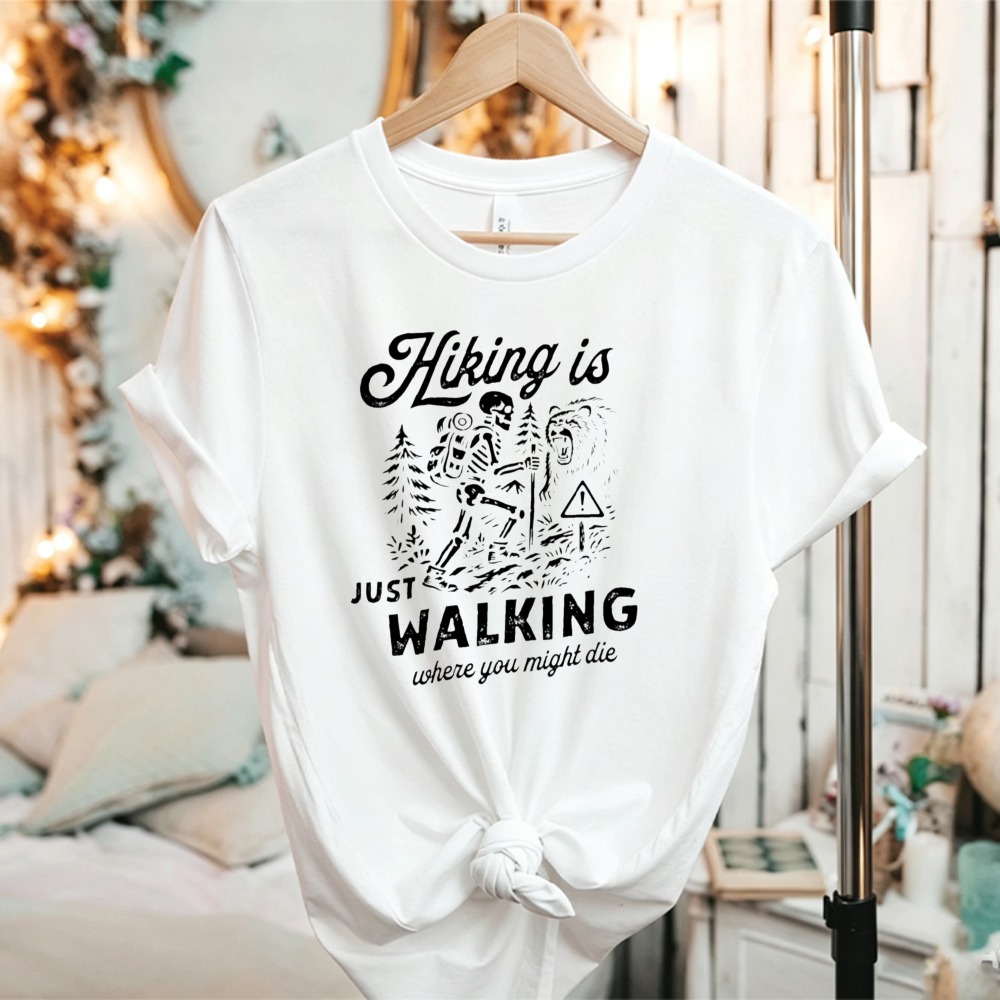 Kaos Katun Wanita Musim Gugur  - Outdoor Adventure Quotes Short ulasan dan harga