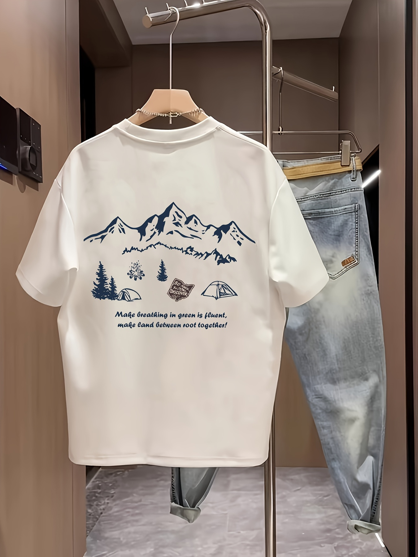 Kaos Pria 100% Katun Lengan Pe - Outdoor Adventure Quotes Short ulasan dan harga
