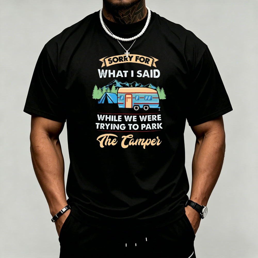Kaos Pria Bergambar Camper Tra - Outdoor Adventure Quotes Short ulasan dan harga