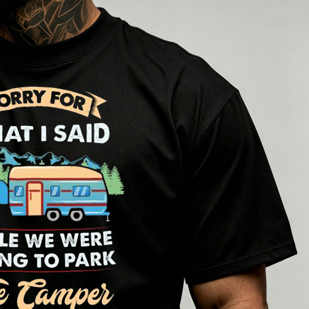 Kaos Pria Bergambar Camper Tra - Outdoor Adventure Quotes Short ulasan dan harga