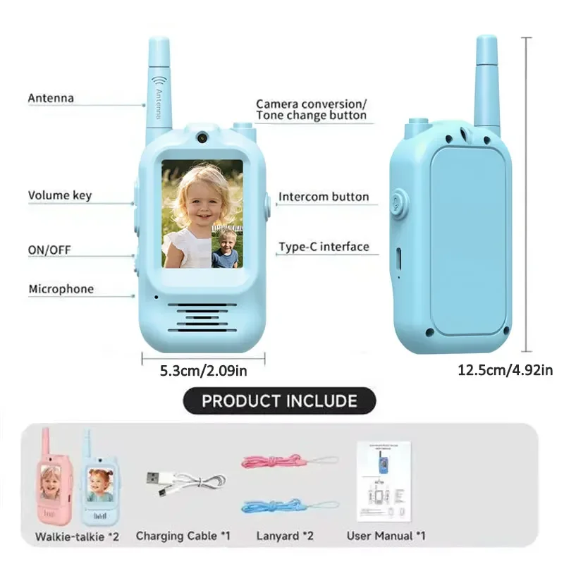 2pcs Walkie Talkie Video Anak- - Outdoor Adventure Toys For Kids ulasan dan harga
