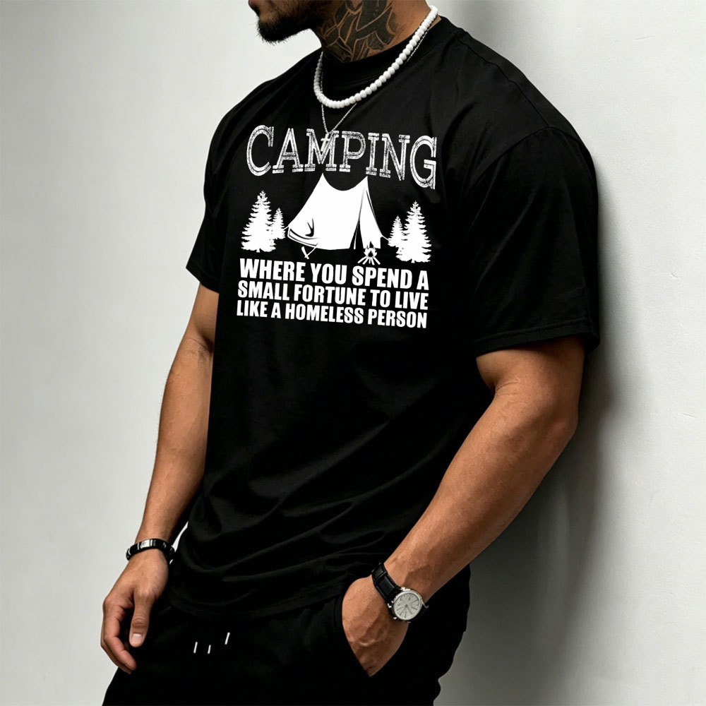 Kaos Pria Motif Pohon Pinus da - Outdoor Adventure Quotes Short ulasan dan harga